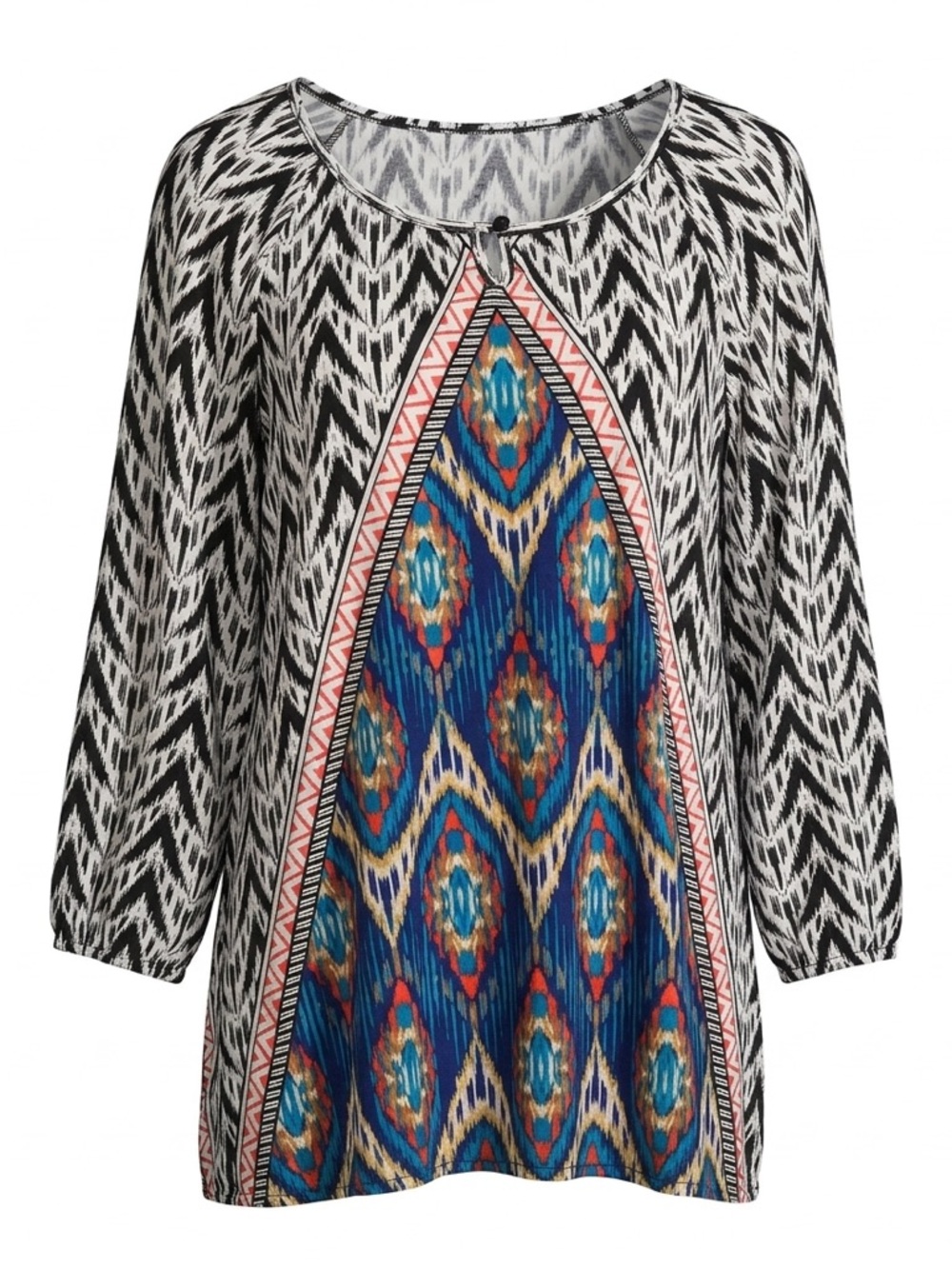 Chicos basic aztec print long sleeve Basic Soft T-shirt L (12) / chicos size 2
